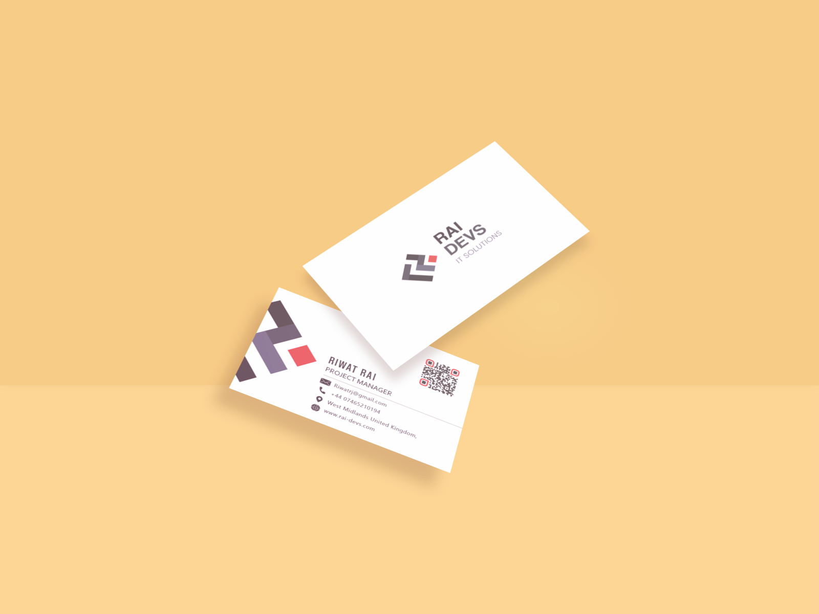 Project business card front mockup